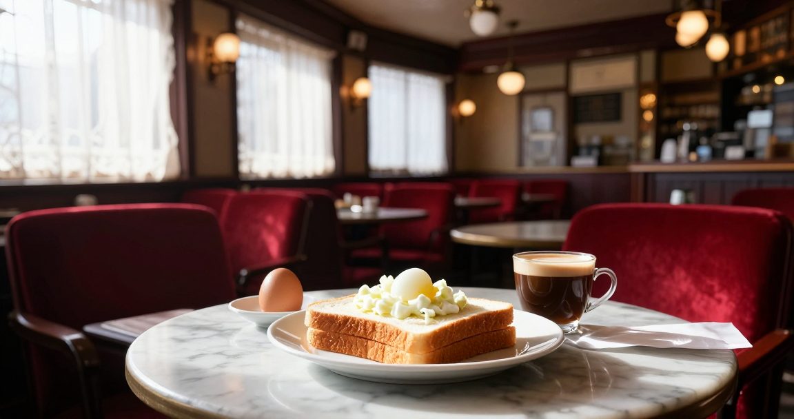 東京早餐九選2026：喫茶店モーニング文化入門——從東銀座「厚到失控」的玉子三明治、築地本願寺18品和朝食、豐洲市場早上6點的江戶前壽司，到每月換一國的世界早餐店，三條路線把東京的早晨吃成正餐
